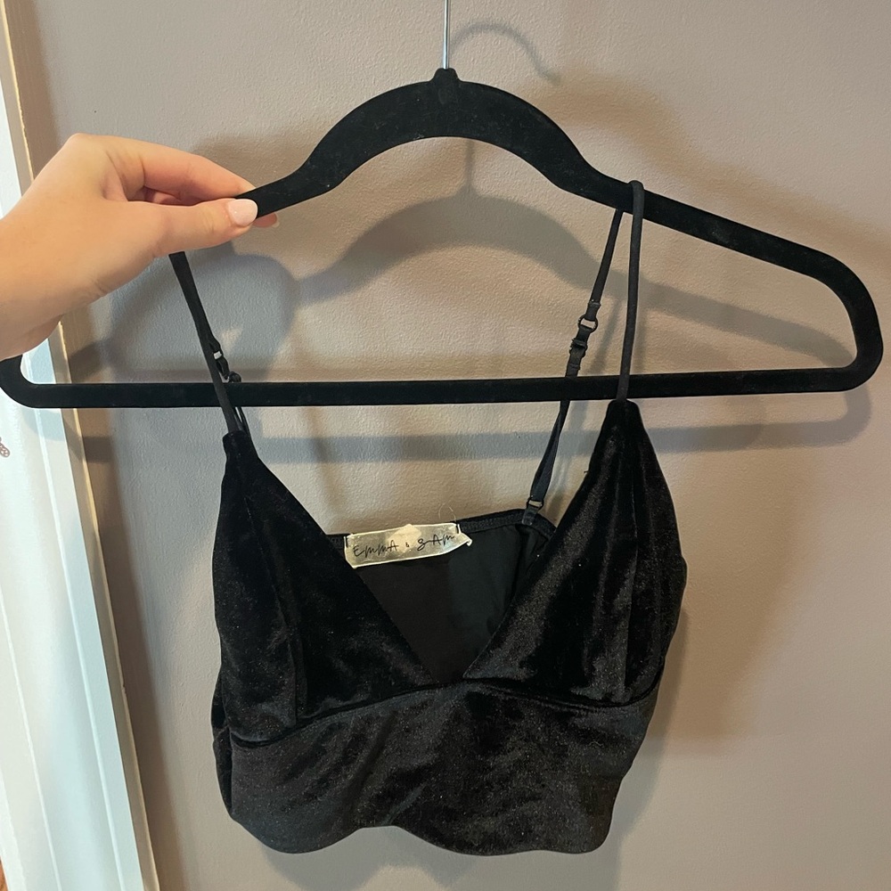 Black Velvet Crop Top